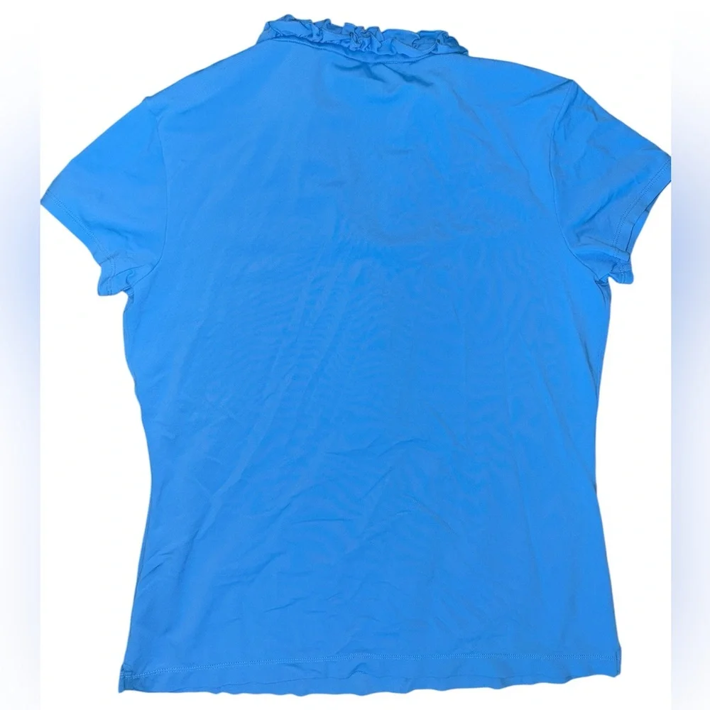 Blue Lilly Pulitzer UPF 50+ Luxletic Frida
Ruffle Polo Top size L - Picture 3 of 3